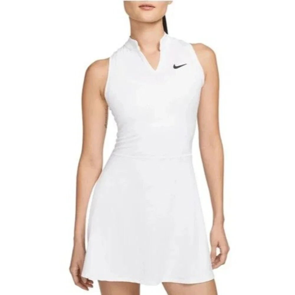 Nike NikeCourt Dri-FIT Victory Tennis Dress DV3490-100 White Women’s Size Large